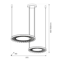 Lampa wisząca NEST 77W LED 61+41cm ML0525