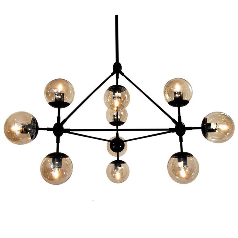 Lampa wisząca -10 bursztynowo czarna 90 cm ST-9047-10 amber