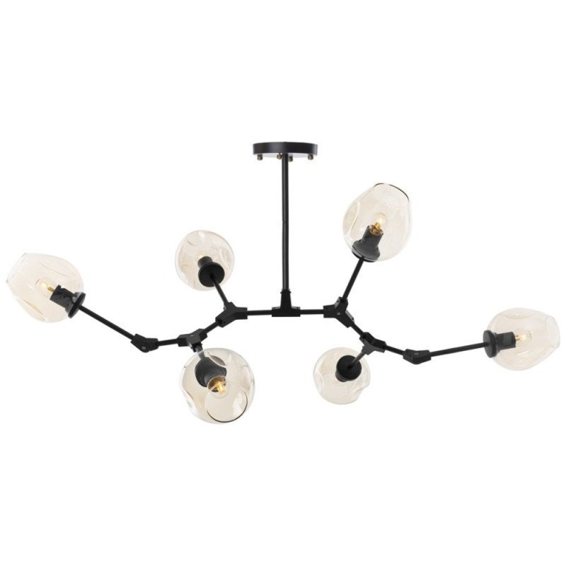 Lampa wisząca -6 bursztynowo czarna 130 cm ST-1232-6