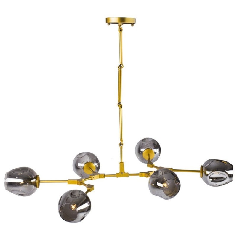 Lampa wisząca -6 złoto szara 130 cm ST-1232-6 GOLD