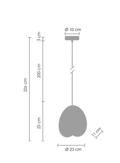 Lampa wisząca  S biała 23 cm ST-5819 S WHITE