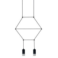 Lampa wisząca -2 czarna 35 cm XT037-2P
