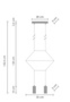 Lampa wisząca -2 czarna 35 cm XT037-2P
