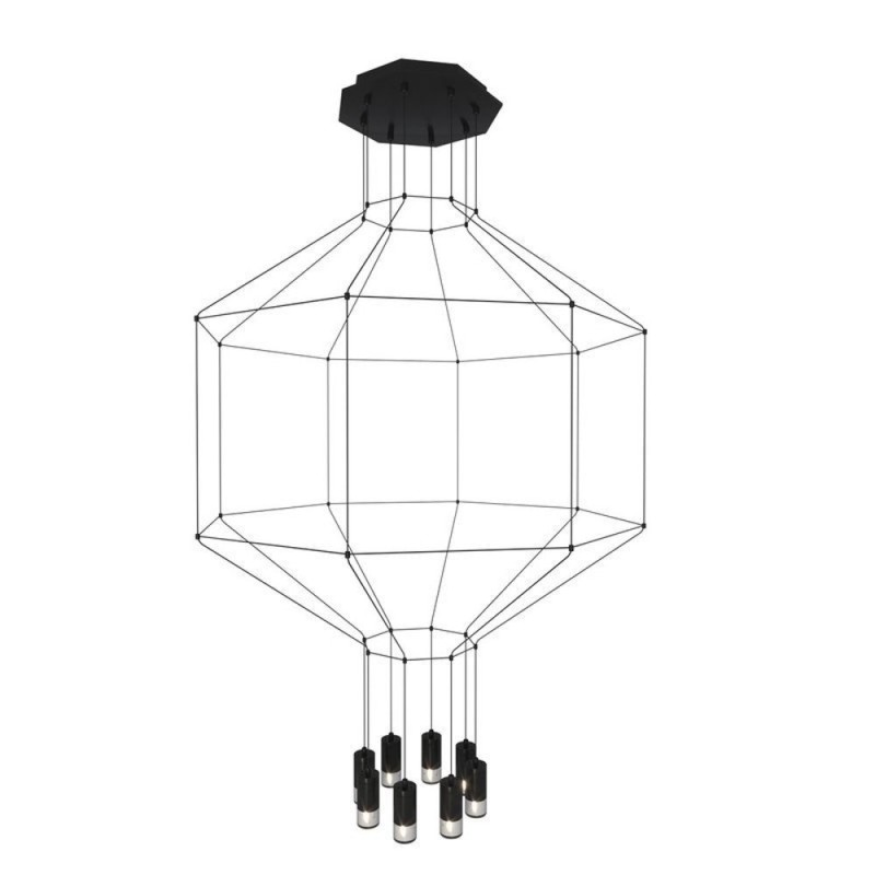 Lampa wisząca -8 czarna 80 cm XT080-8P