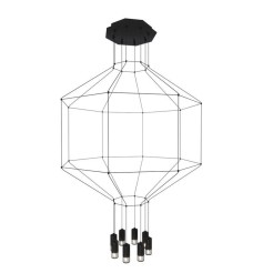Lampa wisząca -8 czarna 80 cm XT080-8P