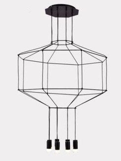 Lampa wisząca -8 czarna 80 cm XT080-8P