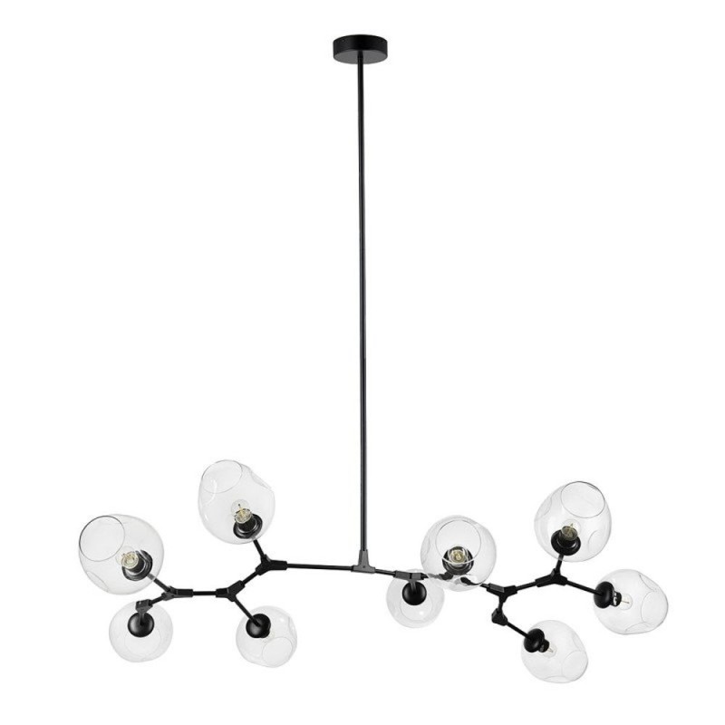 Lampa wisząca -9 transparentno czarna 150 cm ST-1232-9 TRANSPARENT