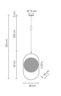 Lampa wisząca ELIPSE L LED czarna 65 cm 60217A-L