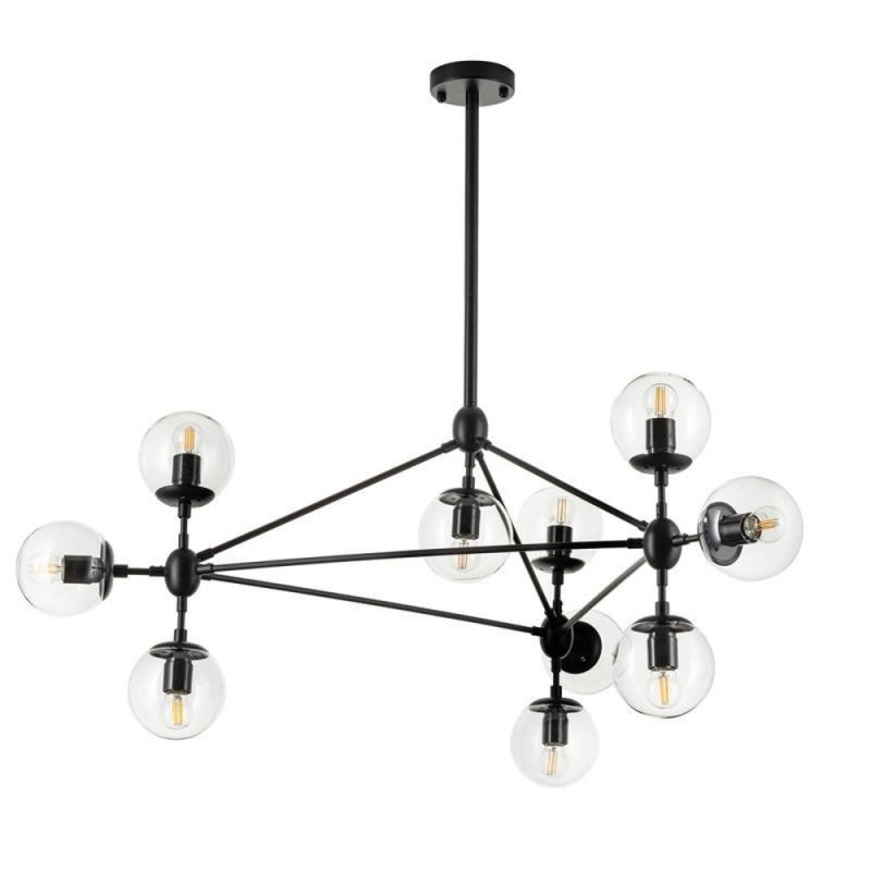 Lampa wisząca -10 transparentno czarna 90 cm ST-9047-10 transparent