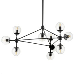 Lampa wisząca -10 transparentno czarna 90 cm ST-9047-10 transparent