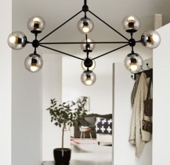 Lampa wisząca -10 transparentno czarna 90 cm ST-9047-10 transparent