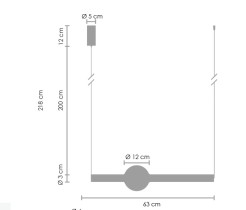 Lampa wisząca  LED 93 cm mosiądz ST-1688L