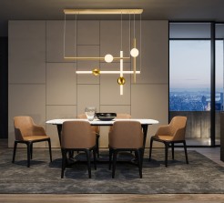 Lampa wisząca  LED 93 cm mosiądz ST-1688L