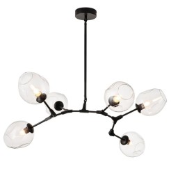Lampa wisząca -6 transparentno czarna 130 cm ST-1232-6 black transparent
