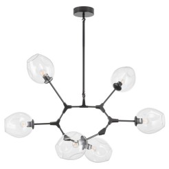 Lampa wisząca -6 transparentno czarna 130 cm ST-1232-6 black transparent