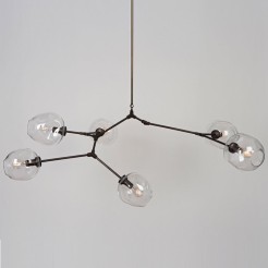 Lampa wisząca -6 transparentno czarna 130 cm ST-1232-6 black transparent