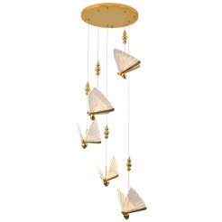 Lampa wisząca  5 LED złota 45 cm MP0090-5 gold