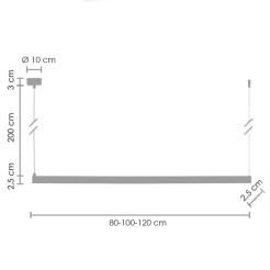 Lampa wisząca -120 LED tytan 120 cm ST-8960-L120 titan