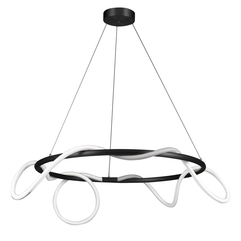Lampa wisząca  ROUND LED czarna 60 cm ST-9282R/D60 black
