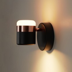 Lampa ścienna  LED czarna 16 cm D9926W black