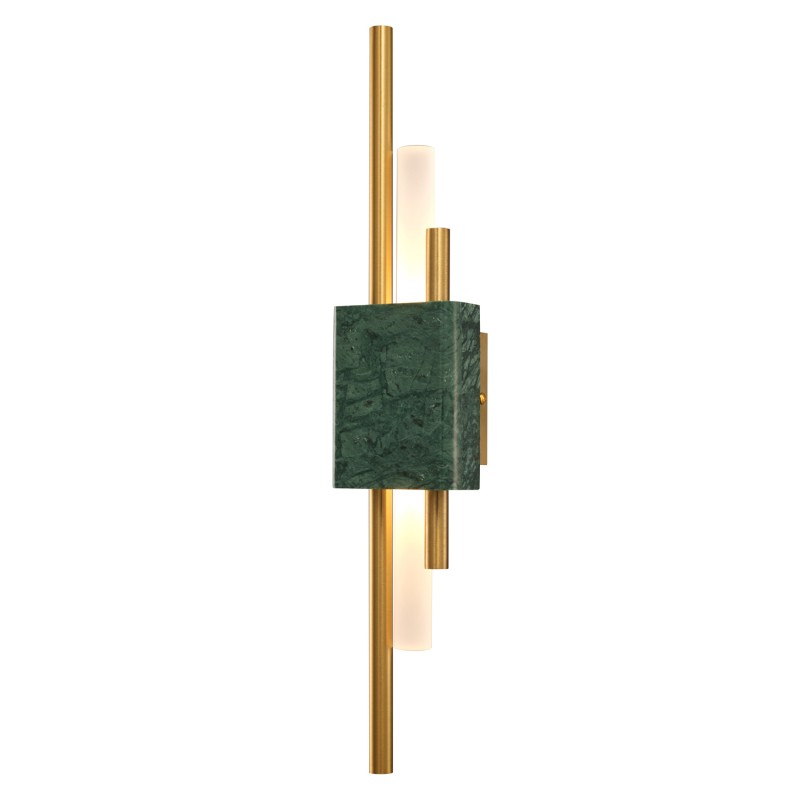 Lampa ścienna  LED marmurowa zielono złota 50 cm ST-7007W-GREEN