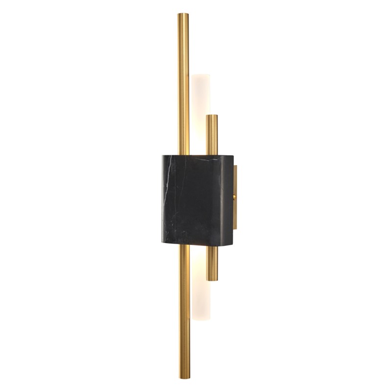 Lampa ścienna  LED marmurowa czarno złota 50 cm ST-7007W-BLACK