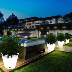 Lampa ogrodowa donica FLOWER POT M LED RGBW 16 kolorów 40 cm ES-FL022