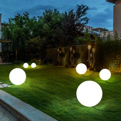 Lampa ogrodowa kula BALL M biała 40 cm ES-B040