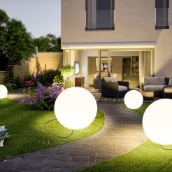 Lampa ogrodowa kula BALL M biała 40 cm ES-B040