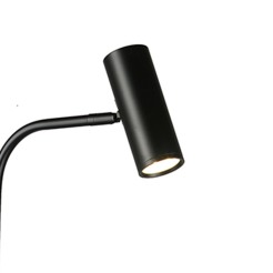 Lampa podłogowa ze stolikiem  czarna 146 cm ST-7027F black