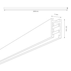 Szyna natynk magnetic track 5mm 200cm ML2160
