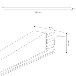 Szyna podtynk magnetic track 5mm 200cm ML2163