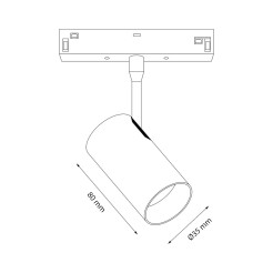 Magnetic track 10mm 6W 3000-6000K ML2177