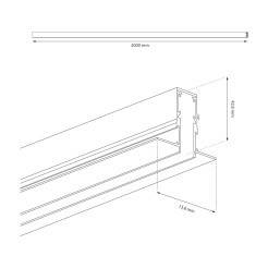 Szyna podtynk 200cm magnetic track 10mm ML2182