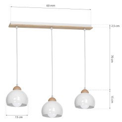 Lampa wisząca Dama Biały 3xE27 MLP6450