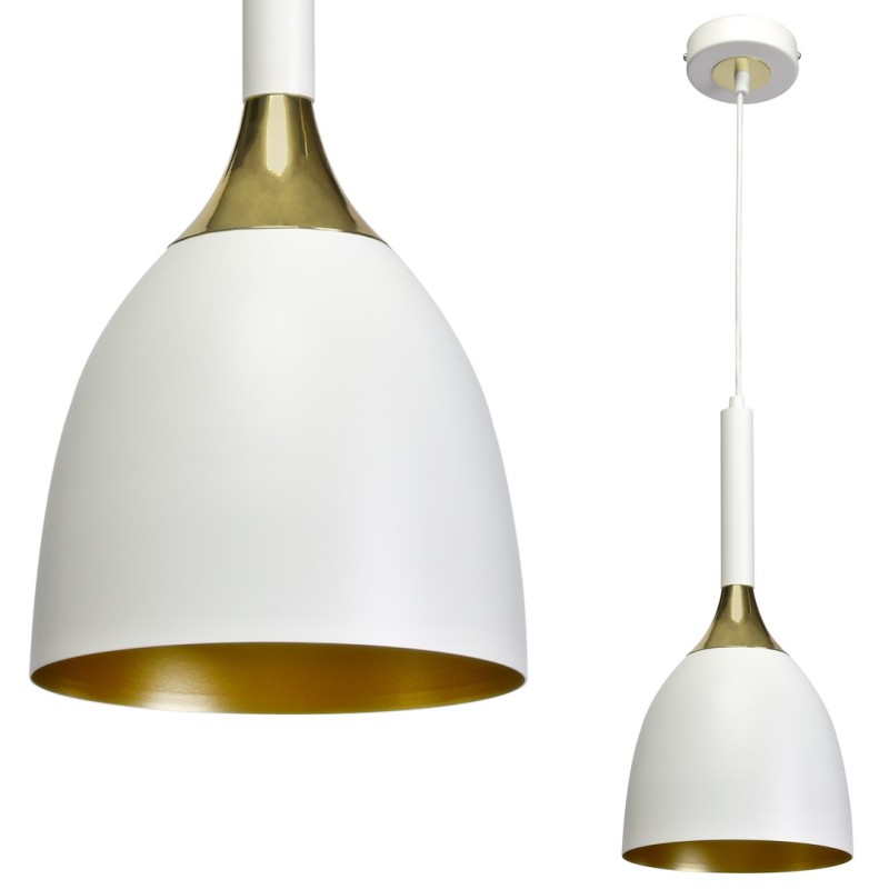 Lampa wisząca Clark 1xE27 Biały/Złoty MLP6219