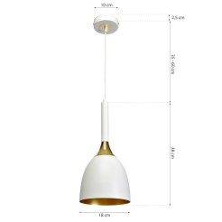 Lampa wisząca Clark 1xE27 Biały/Złoty MLP6219
