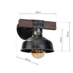 Kinkiet FARO BLACK/WOOD 1xE27 60W MLP6241